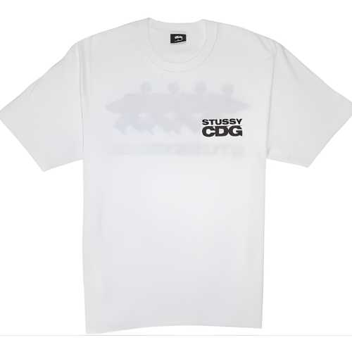 CDG x Stussy Surfman White T shirt - Shop Today