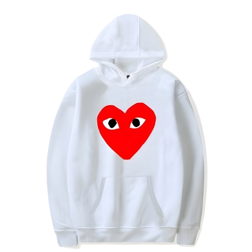 【90's】tricot COMME des GARÇONS hoodie COMME DES GARCONS PLAY x Invader Pixel Heart Embroidered Gray Full