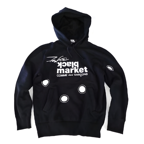 Comme des Garcons x Futura 2000 Black Market Black Hoodie